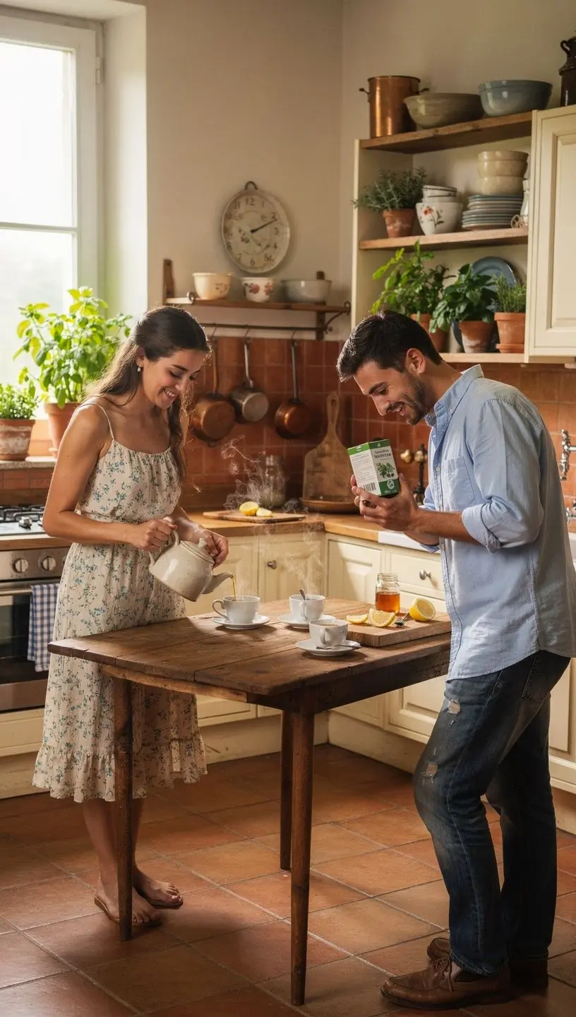 Un gruppo di persone che assaporano tè in un ambiente rilassato e accogliente.